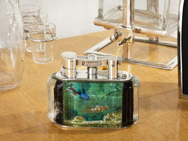 Dunhill Aquarium Half-Giant Table Lighter in a decorative setting