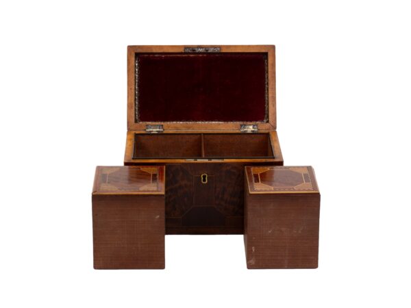 Front of the Antique Mahogany Tea Chest with the tea caddies removed