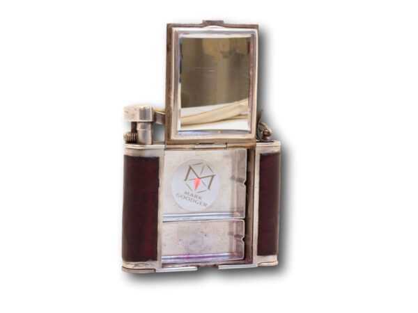 Front of the Dunhill Ladies Pocket Vanity Lighter showing the mirror