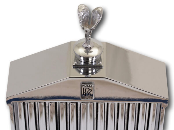 Close up of the Spirit of Ecstasy mascot radiator cap lid