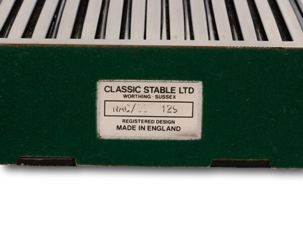 Close up of the Classic Stable label on the base of the Classic Stable Rolls Royce Radiator Decanter