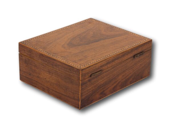 Rear overview of the Antique Rosewood Sewing Box