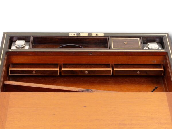 Showing the secret compartment drawers in the Antique Rosewood Writing Box William Chrisp