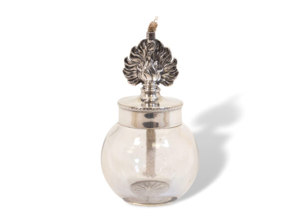 Rear of the Sterling Silver and Glass Grenade Table Lighter