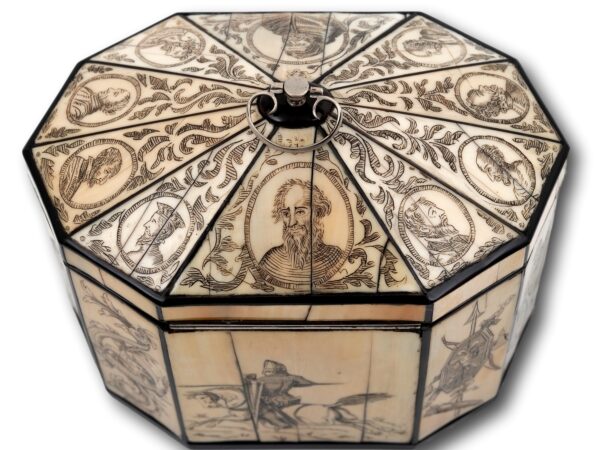 Top of the Ivory Historical Figures Tea Caddy