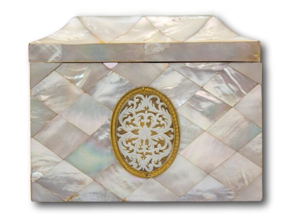 Side of the Austrian Mother of Pearl Sewing Box Balthasar Wigand