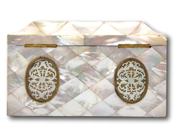 Rear of the Austrian Mother of Pearl Sewing Box Balthasar Wigand