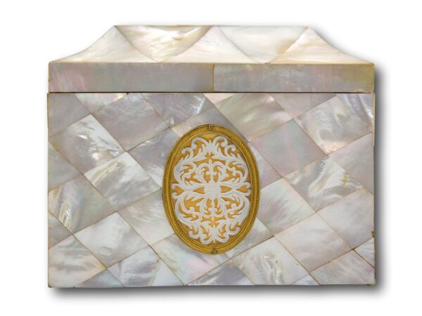 Side of the Austrian Mother of Pearl Sewing Box Balthasar Wigand