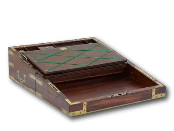 Front overview of the Captains Campaign Military Writing Box Compendium with the lower storage area open