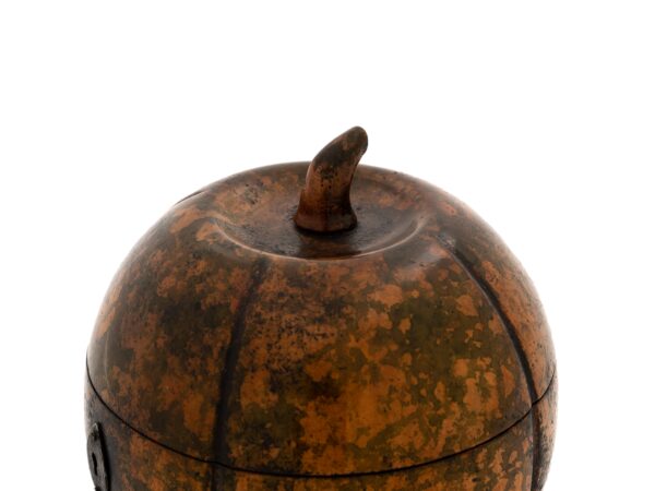 Close up of the stalk on the Antique Melon Fruit Tea Caddy