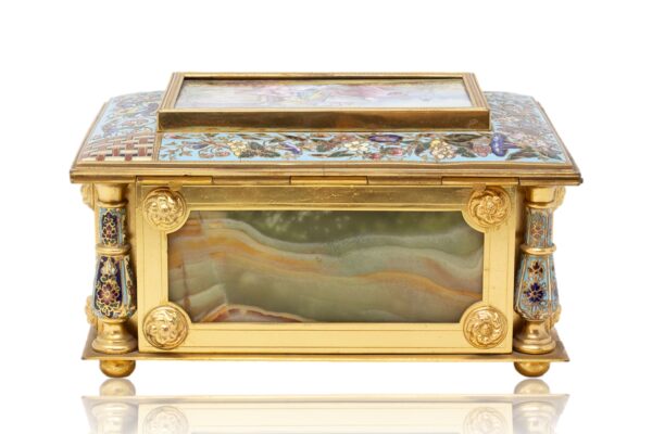 Rear of the French Champleve and Onyx Jewellery Box