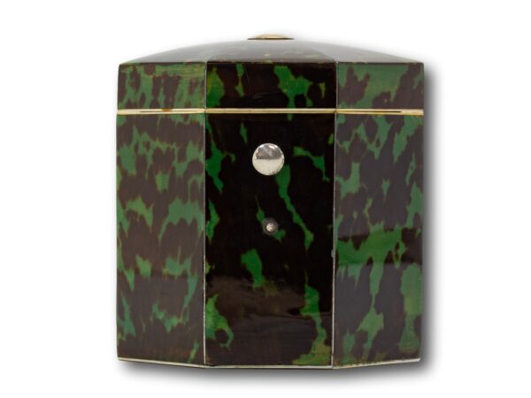 Front of the Green Tortoiseshell Tea Caddy Lund