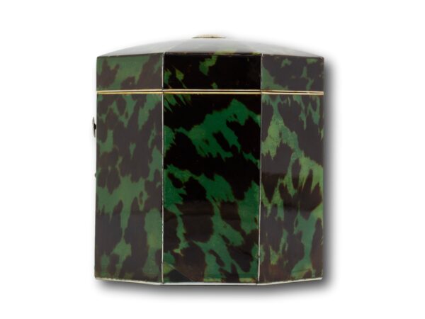 Side of the Green Tortoiseshell Tea Caddy Lund