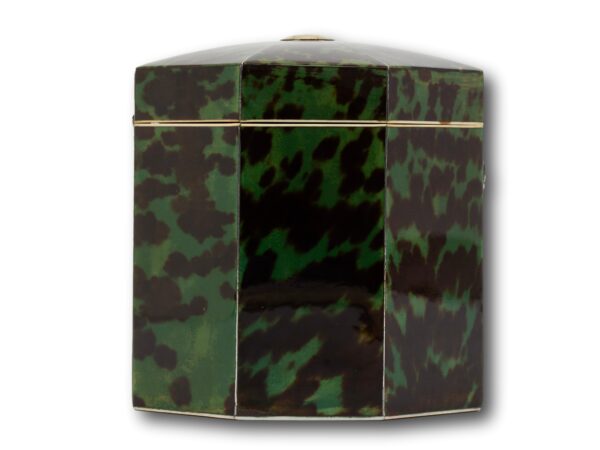 Side of the Green Tortoiseshell Tea Caddy Lund