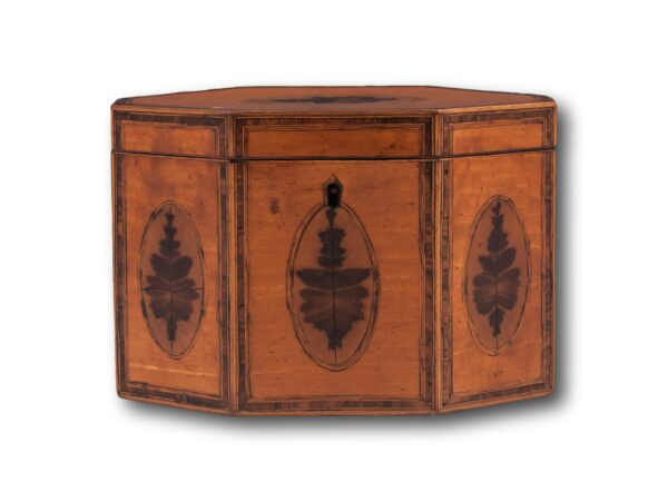 Front of the Satinwood Octagonal Tea Caddy