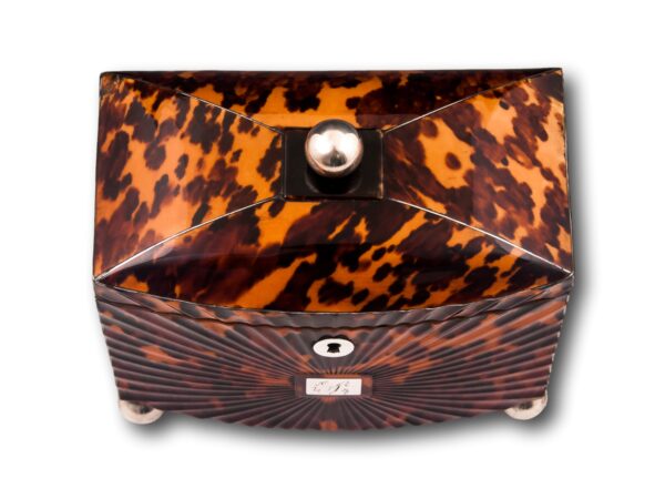 Top of the Starburst Pressed Tortoiseshell Tea Caddy