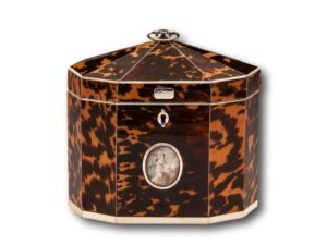 Front of the Tortoiseshell Tent Top Tea Caddy