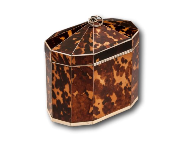 Rear overview of the Tortoiseshell Tent Top Tea Caddy