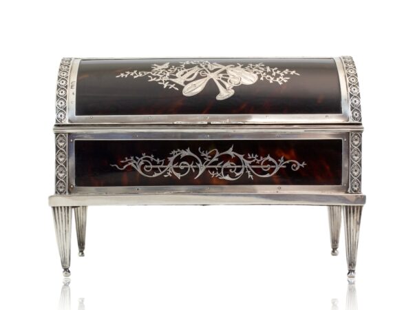 Overview of the Tortoiseshell and Silver Jewellery Box William Comyns