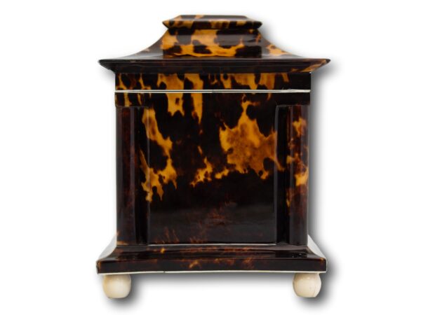 Side of the Tortoiseshell and Mother of Pearl Tea Caddy