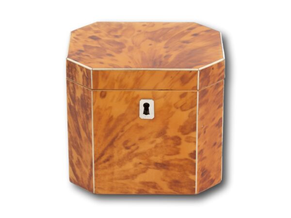 Front of the Blonde Tortoiseshell Tea Caddy