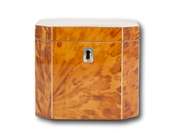 Front of the Blonde Tortoiseshell Tea Caddy