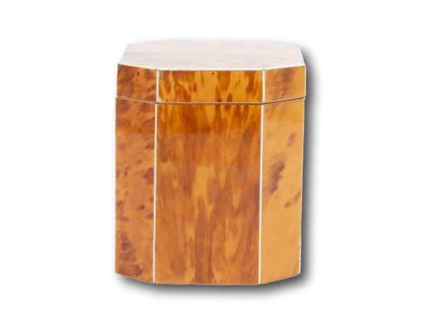 Side of the Blonde Tortoiseshell Tea Caddy