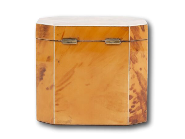 Rear of the Blonde Tortoiseshell Tea Caddy