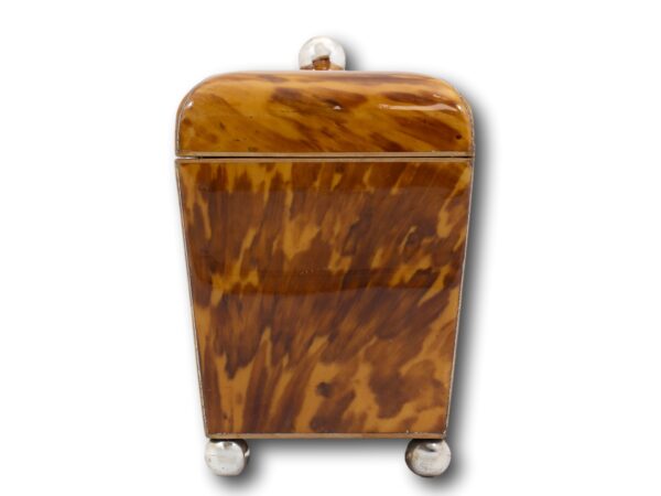 Side of the Blonde Tortoiseshell Tea Caddy