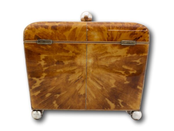 Rear of the Blonde Tortoiseshell Tea Caddy