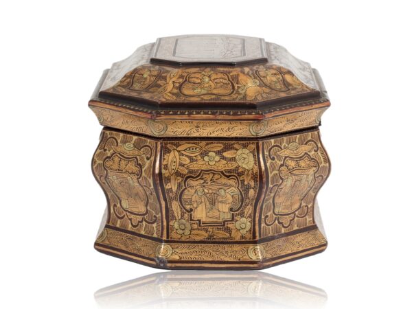 Side of the Miniature Chinese Export Lacquer Tea Caddy