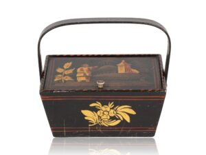 Front overview of the Chinoiserie Lacquer Basket