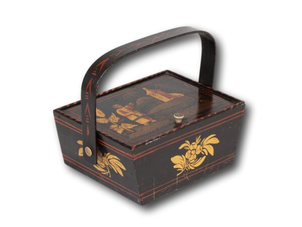 Front overview of the Chinoiserie Lacquer Basket