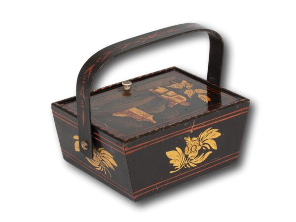 Rear overview of the Chinoiserie Lacquer Basket