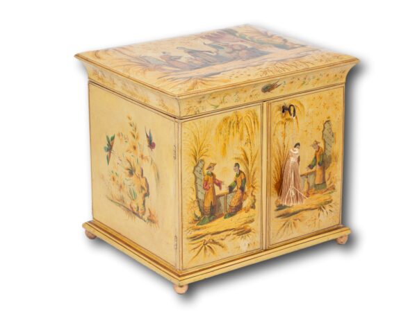 Front overview of the Chinoiserie Japanned Sewing Cabinet