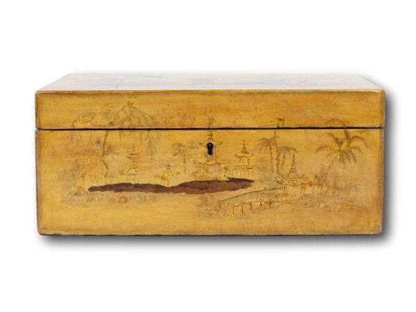 Front of the Chinoiserie Japanned Sewing Box