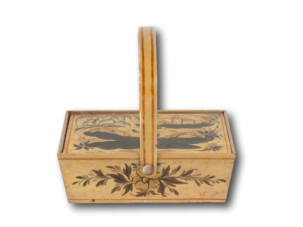 Front of the Chinoiserie Japanned Sewing Basket