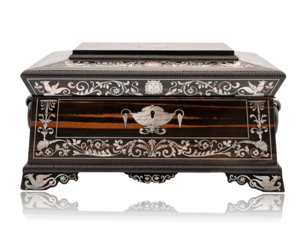 Front of the Coromandel and Mother of Pearl Fitted Sewing Box