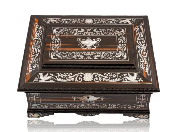 Top of the Coromandel and Mother of Pearl Fitted Sewing Box