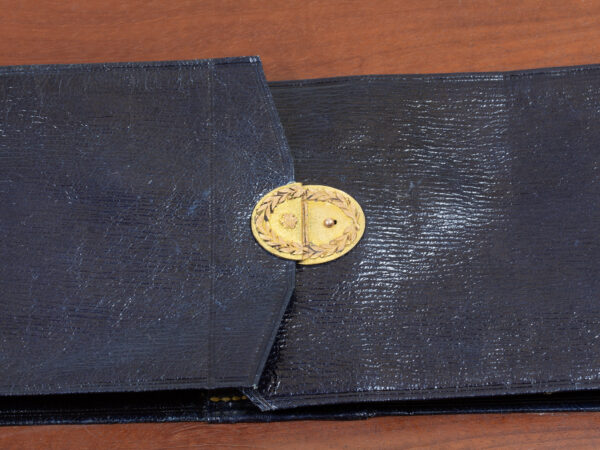 Close up of the accessories inside the top storage of the Rosewood Writing Box David Edwards