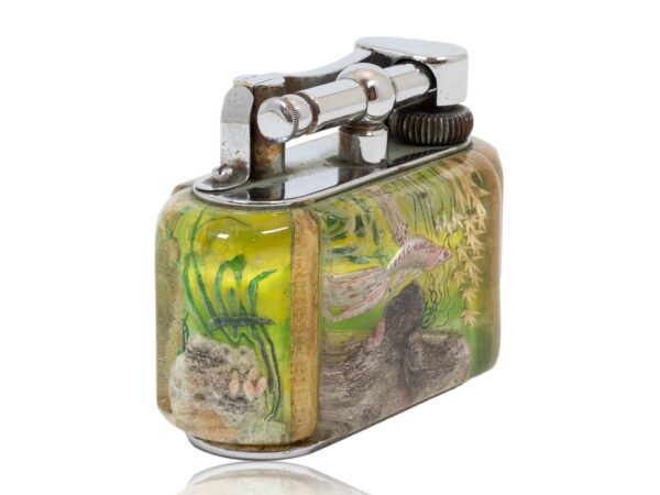 Rear overview of the Dunhill Half-Giant Aquarium Table Lighter