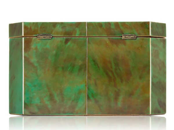 Rear of the Green Tortoiseshell Tea Caddy