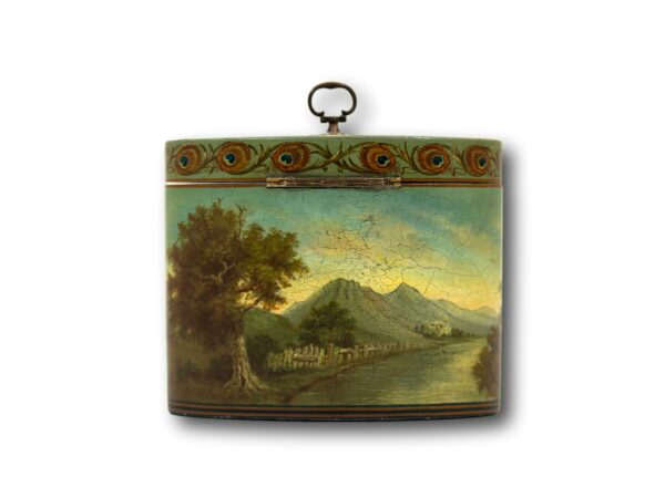 Rear of the Henry Clay Papier Mache Tea Caddy