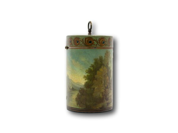 Side of the Henry Clay Papier Mache Tea Caddy