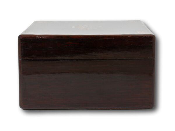 Side of the Rosewood Inlaid Sewing Box