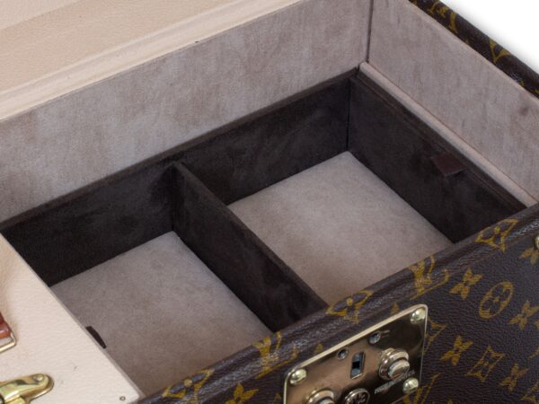 Close up of the interior tray from the Vintage Louis Vuitton Jewellery Case