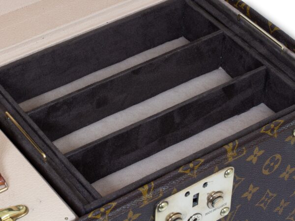 Close up of the interior tray from the Vintage Louis Vuitton Jewellery Case