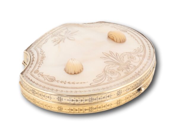 Front overview of the Palais Royal Mother of Pearl Clam Necessaire Etui