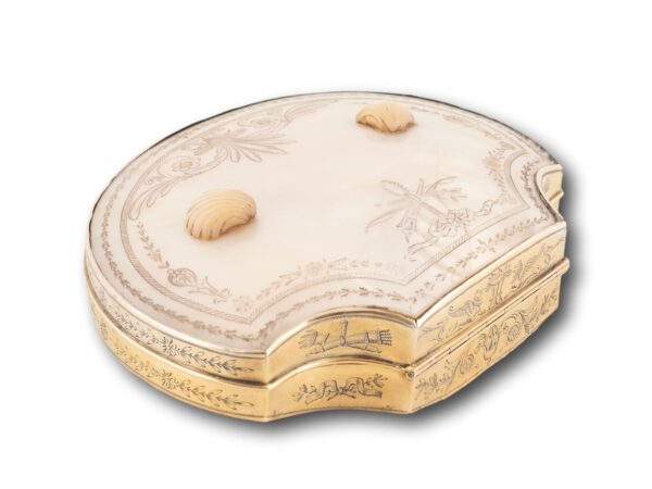 Rear overview of the Palais Royal Mother of Pearl Clam Necessaire Etui