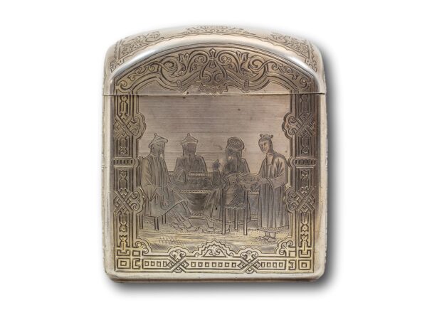 Side of the Russian Silver Chinoiserie Tea Caddy